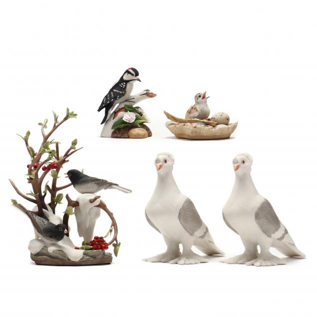 a-group-of-boehm-porcelain-bird-figurines