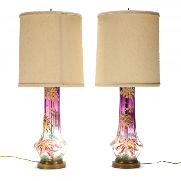 mont-joye-pair-of-large-enameled-glass-lamps