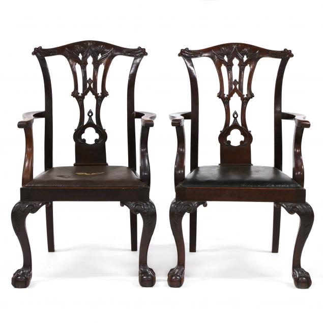 pair-of-antique-english-chippendale-style-carved-mahogany-armchairs