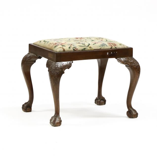 chippendale-style-carved-mahogany-stool