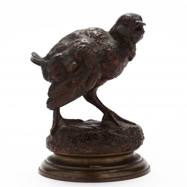 ferdinand-pautrot-french-1832-1874-bronze-figure-of-a-startled-fledgling