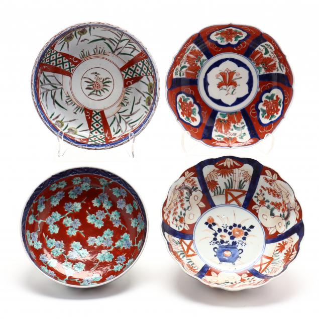 a-group-of-four-antique-japanese-imari-bowls