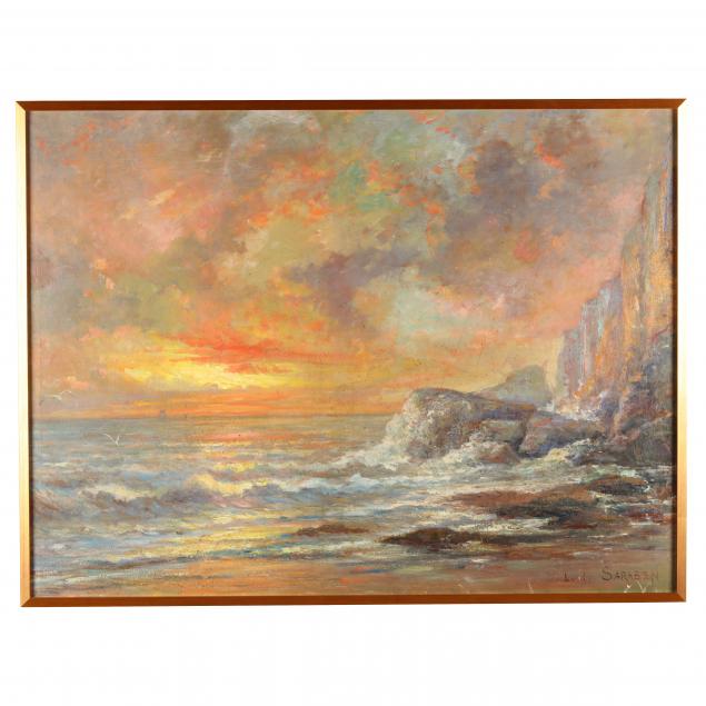 louis-alexis-saraben-french-19th-century-sunset-coast