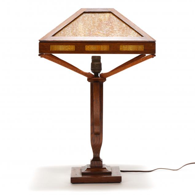 mission-oak-slag-glass-table-lamp