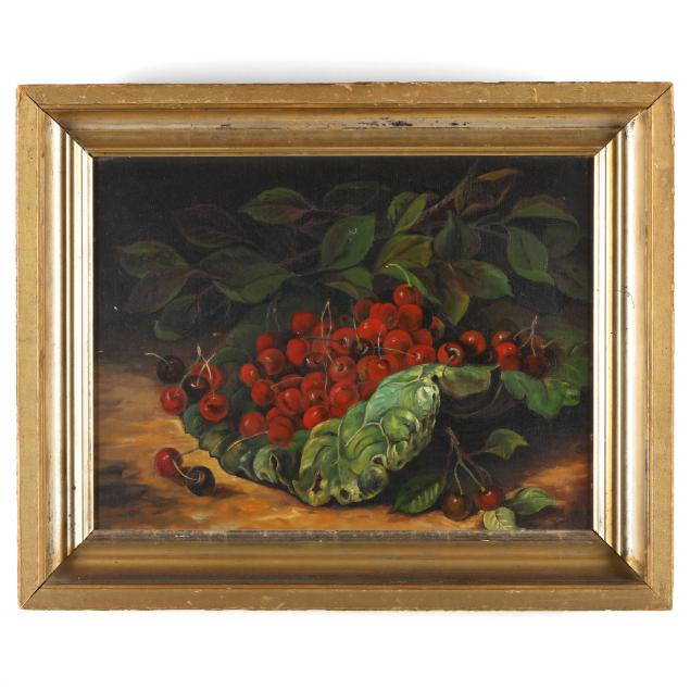 attributed-albert-francis-king-american-1854-1945-still-life-of-cherries-in-a-cabbage-leaf