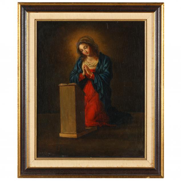 an-antique-italian-school-painting-of-the-the-virgin-mary-at-prayer