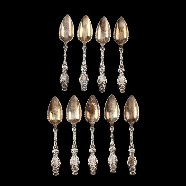 set-of-nine-whiting-i-lily-i-orange-spoons