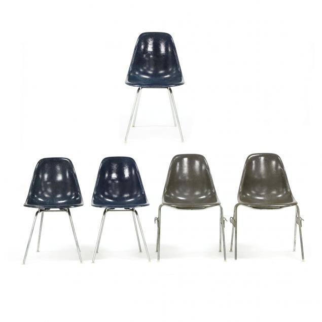 charles-and-ray-eames-five-vintage-shell-side-chairs