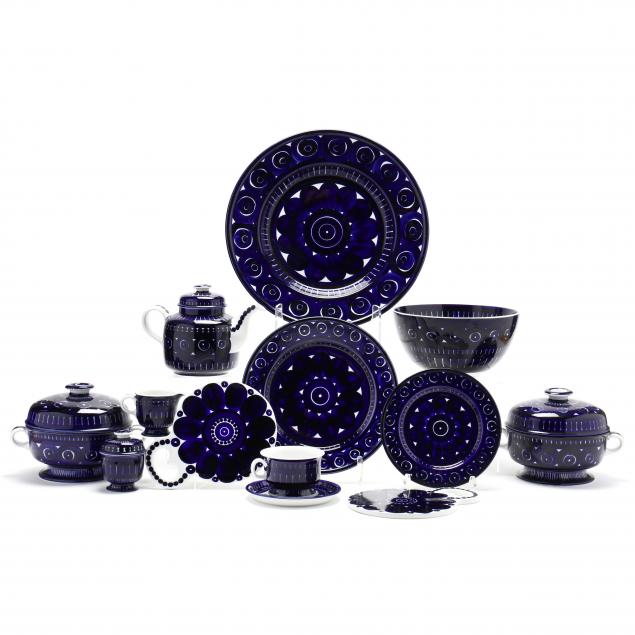 ulla-procope-finnish-b-1921-68-piece-set-of-i-valencia-i-cobalt-tableware-for-arabia