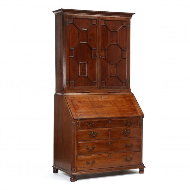 southern-chippendale-walnut-secretary-desk