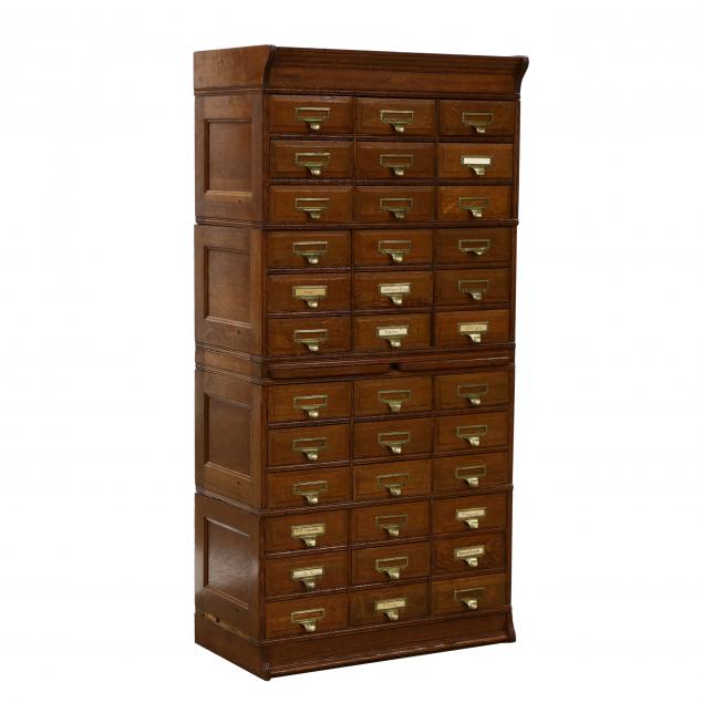 antique-oak-four-stack-filing-cabinet