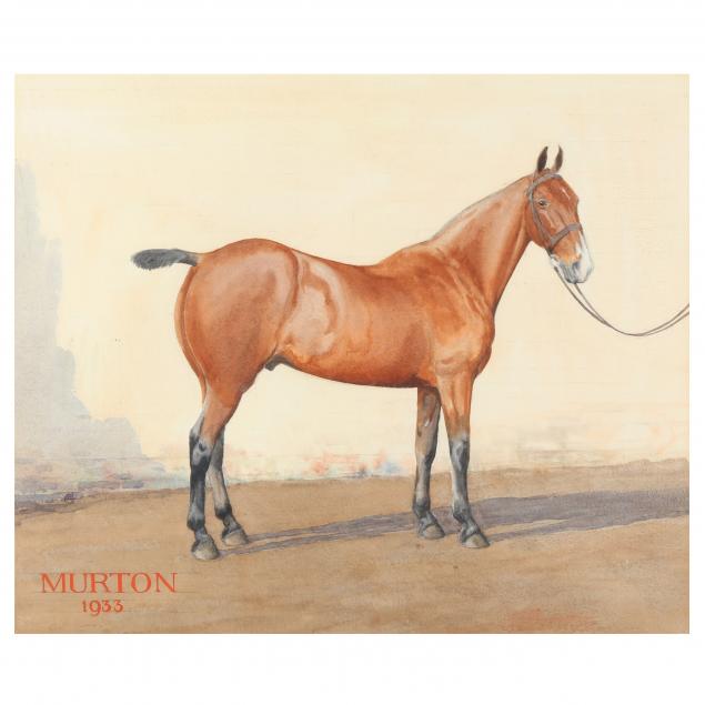 h-b-green-english-20th-century-portrait-of-a-hunter-horse-murton-1933