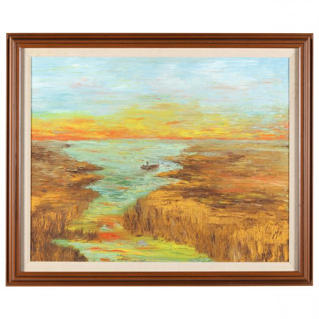 coastal-sunset-painting-signed-a-d-moss