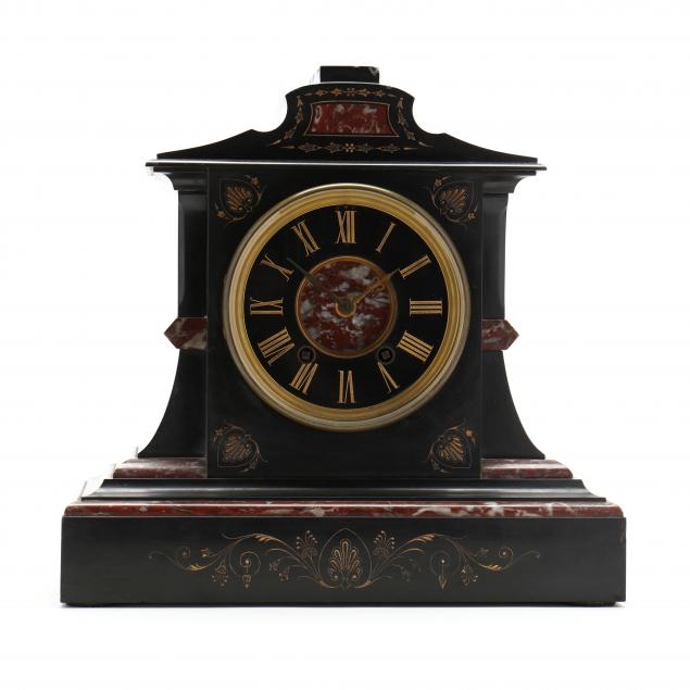 a-grecian-revival-slate-rouge-marble-mantel-clock