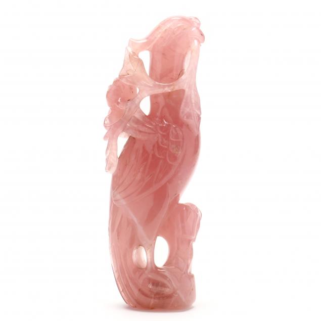 a-chinese-rose-quartz-carving-of-a-bird
