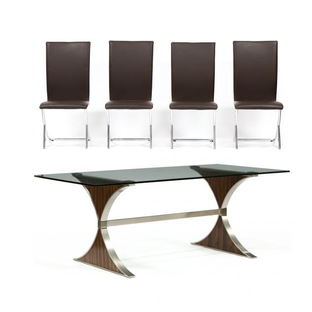 contemporary-steel-dining-table-and-chairs