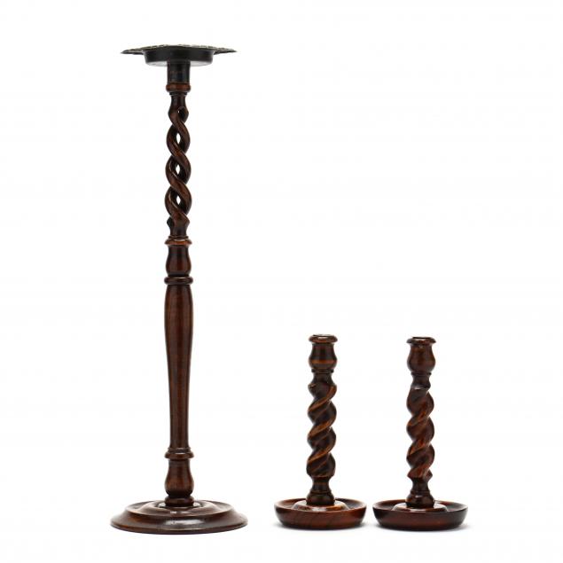 english-barley-twist-smoke-stand-and-pair-of-candlesticks