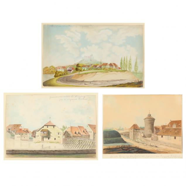 german-school-19th-century-three-townscape-watercolors