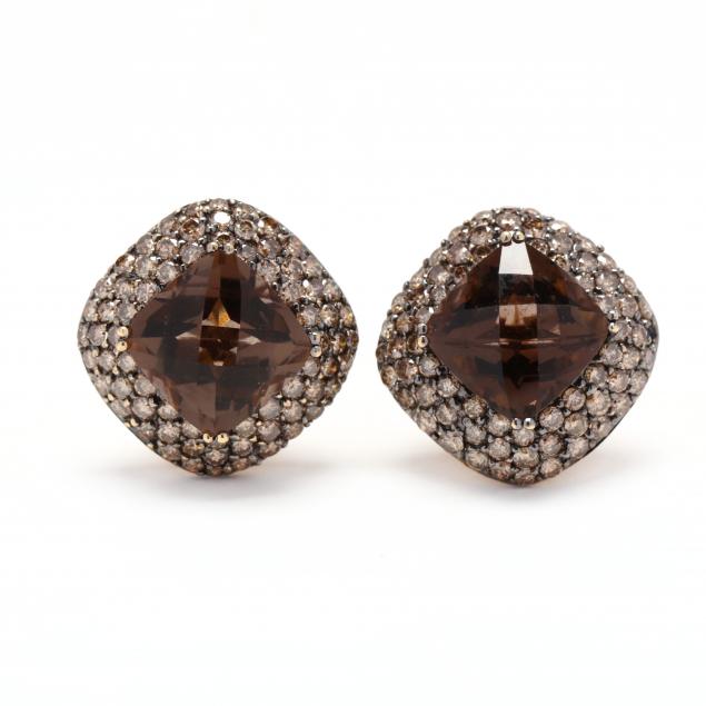 gold-diamond-and-smoky-quartz-earrings