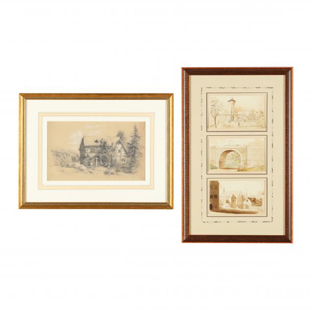 two-antique-german-school-works-on-paper