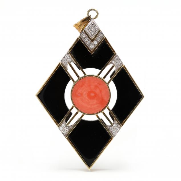 gold-coral-onyx-and-diamond-pendant