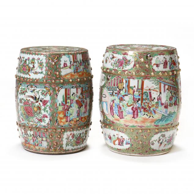 a-near-pair-of-chinese-porcelain-rose-medallion-garden-stools