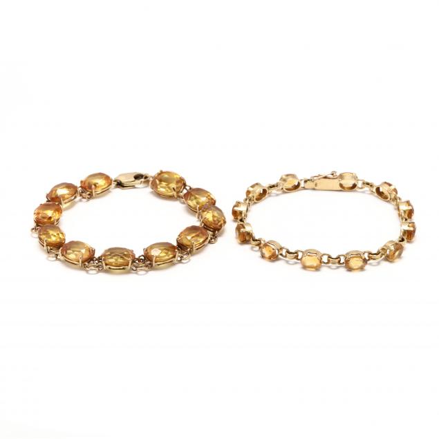 two-gold-and-citrine-bracelets