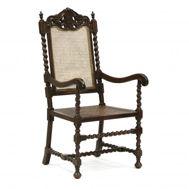 william-and-mary-style-carved-oak-hall-chair
