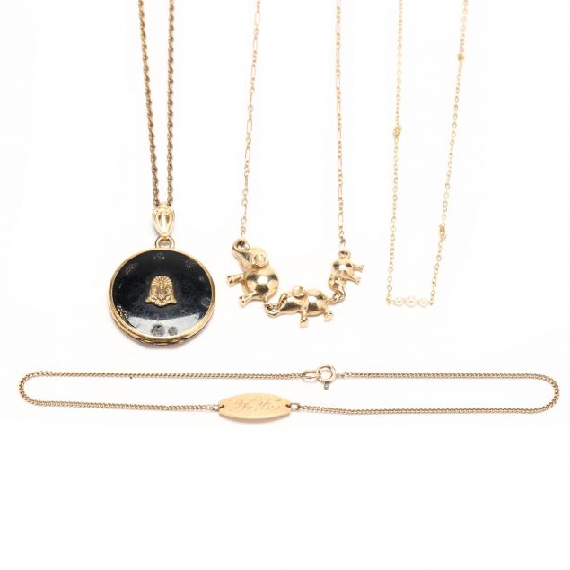four-gold-and-gold-filled-necklaces-and-chains