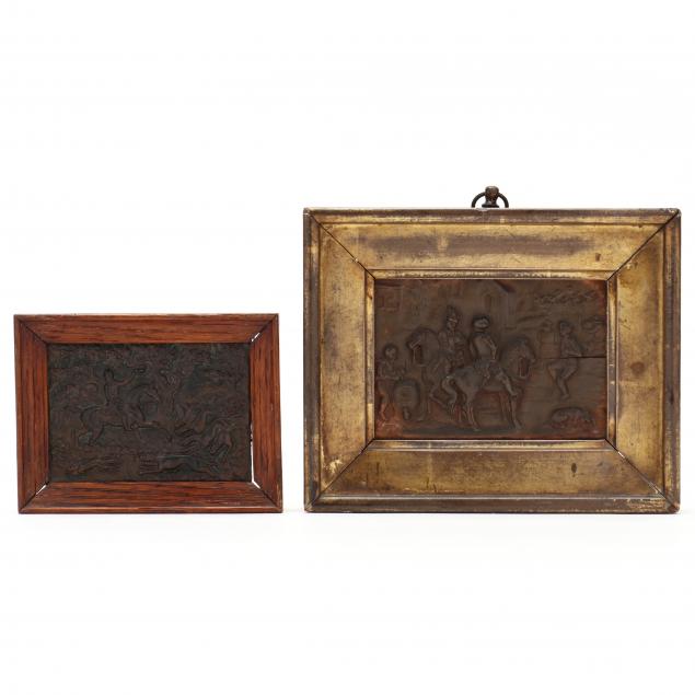 two-small-continental-equestrian-relief-plaques