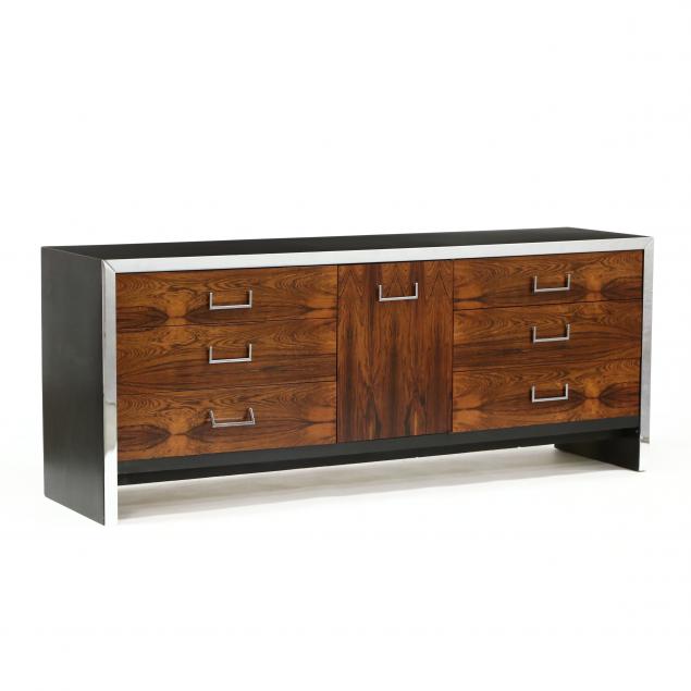 john-stuart-rosewood-and-chrome-dresser