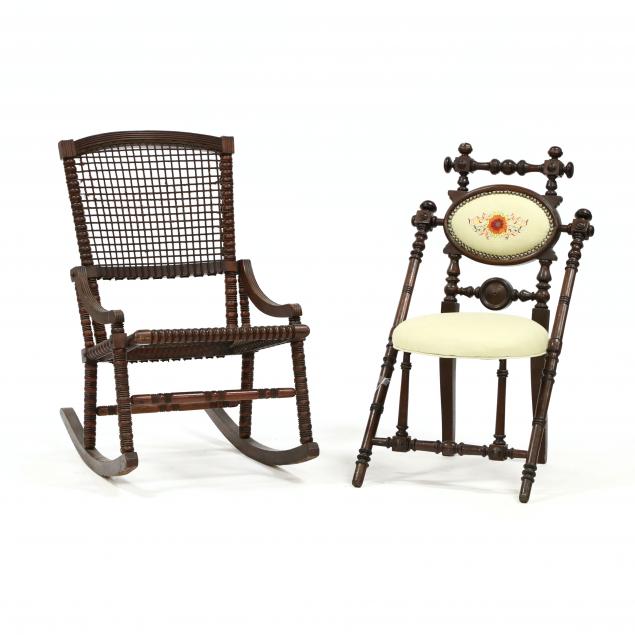 george-hunzinger-rocking-chair-and-side-chair