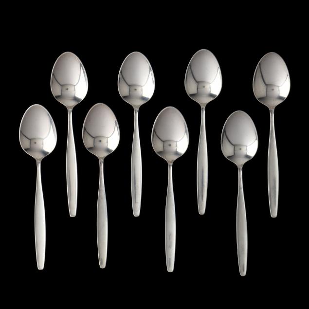 eight-georg-jensen-i-cypress-i-sterling-silver-teaspoons