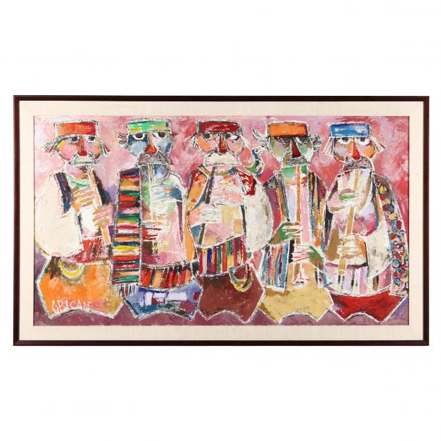 jovan-obican-french-1918-1986-five-musicians