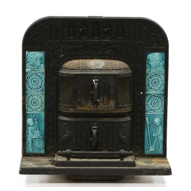 antique-iron-coal-fireplace-with-majolica-tiles