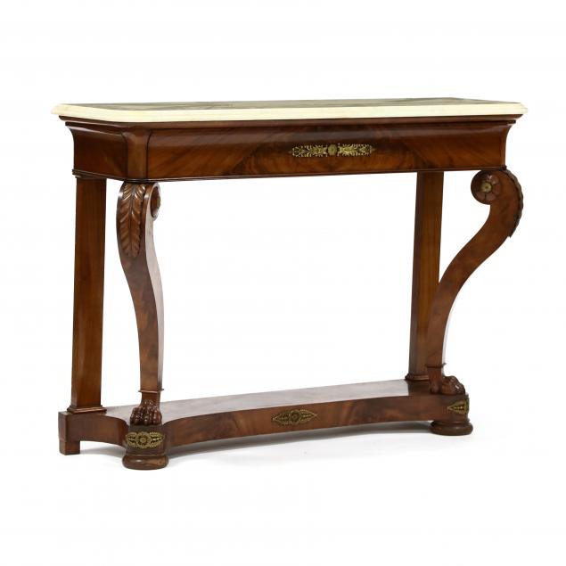 american-classical-mahogany-alabaster-top-console-table
