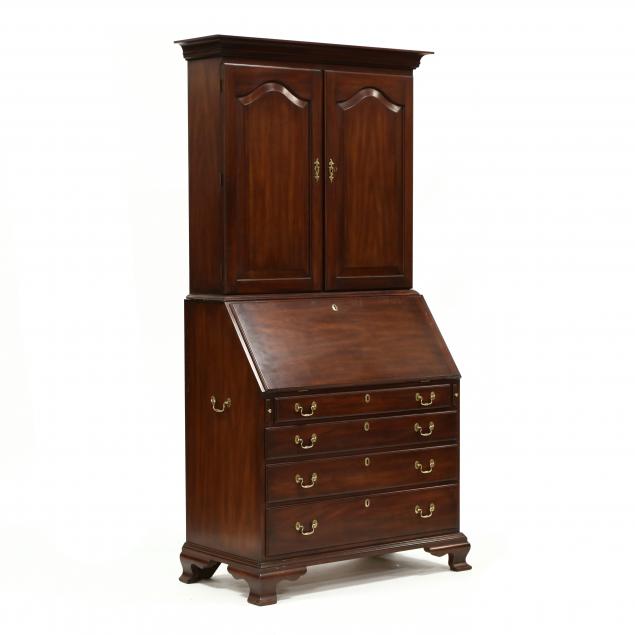 henkel-harris-chippendale-style-mahogany-secretary-bookcase