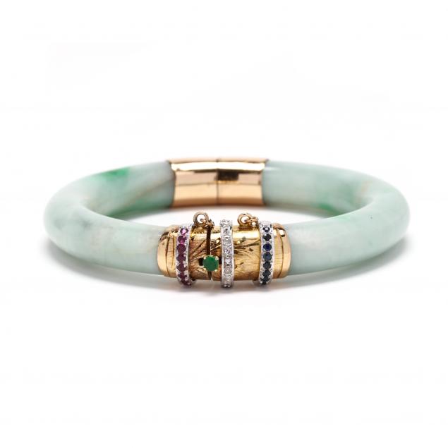 gold-jadeite-and-gem-set-bangle-bracelet
