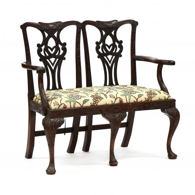 irish-chippendale-style-mahogany-double-back-settee