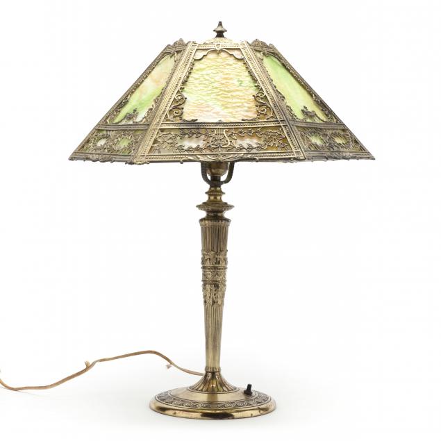 miller-lamp-co-brass-and-slag-glass-table-lamp