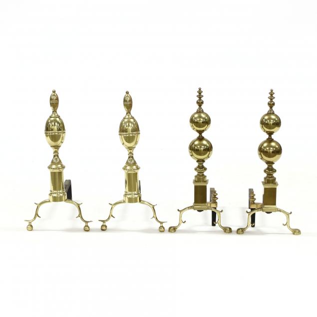 two-pairs-of-brass-andirons