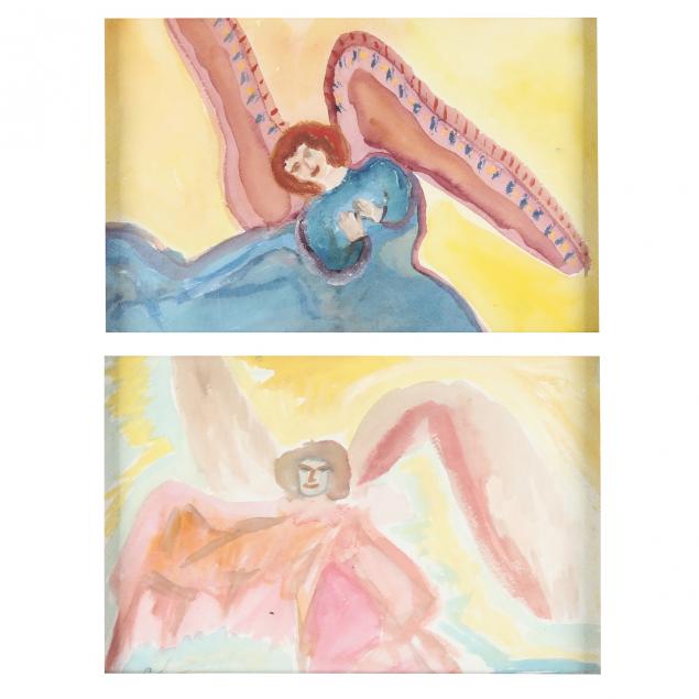 doug-williams-american-1933-2001-two-watercolors-picturing-angels