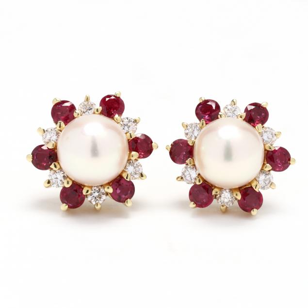 18kt-gold-pearl-and-gem-set-earrings-black-starr-frost