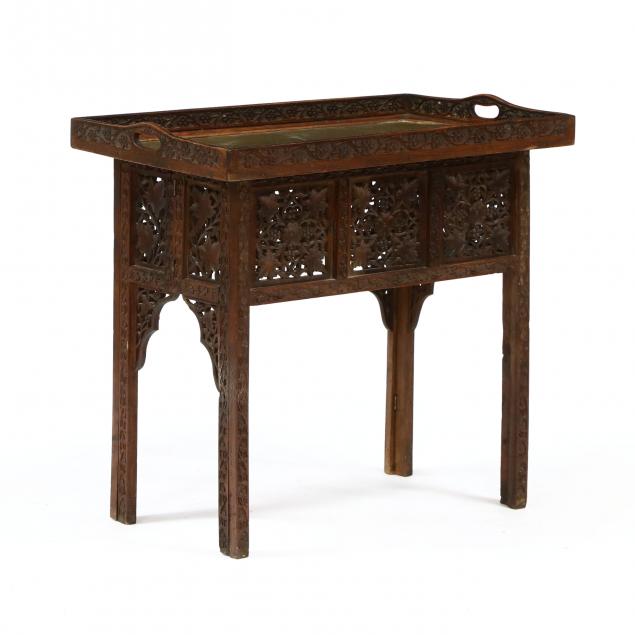 southeast-asian-teak-and-brass-tray-on-stand
