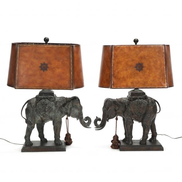 maitland-smith-pair-of-bronze-elephant-table-lamps