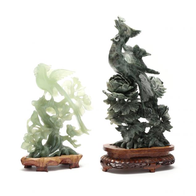 two-chinese-carved-stone-bird-and-flower-groups
