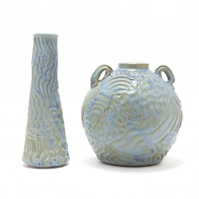 two-carved-vases-cynthia-bringle-penland-nc-b-1939