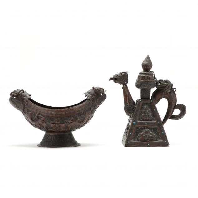 two-sino-tibetan-repousse-copper-vessels