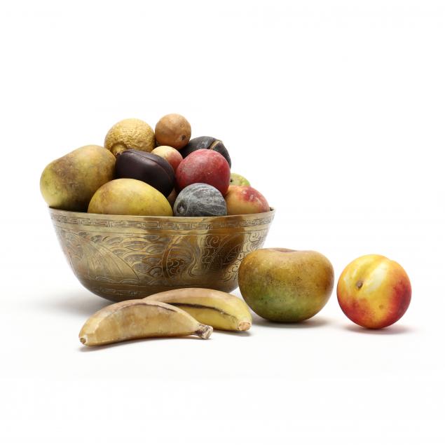 collection-of-vintage-stone-fruit-in-a-chinese-brass-bowl