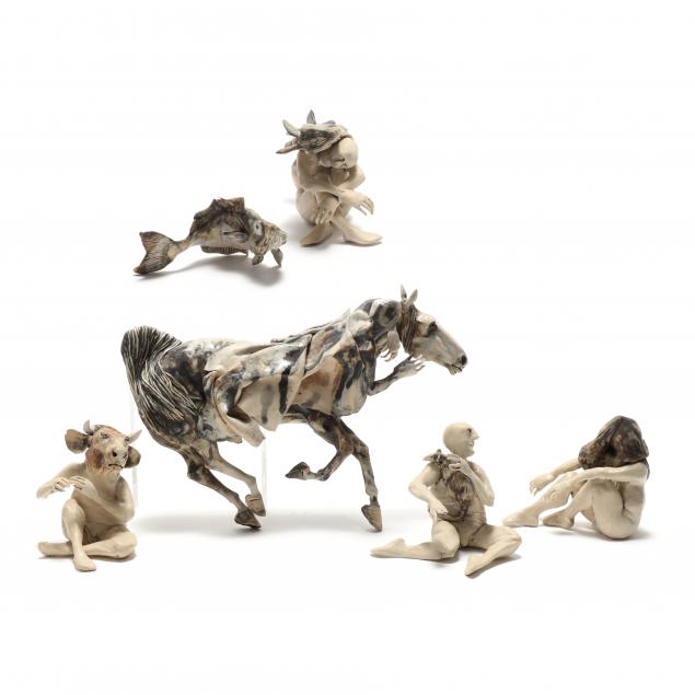 aggie-zed-va-group-of-six-bisque-pottery-figures
